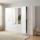 Paddington 6 Door 2 Drawer Mirrored Wardrobe