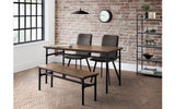 Carnegie Industrial Pipework Dining Table, Bench and 2 Monroe Chairs