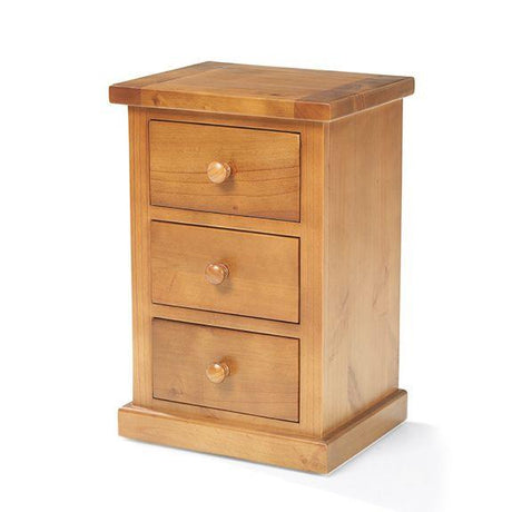 Verde Small 3 Drawer Bedside Table
