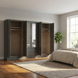 Nevada 6 Door 2 Drawer Mirrored Wardrobe