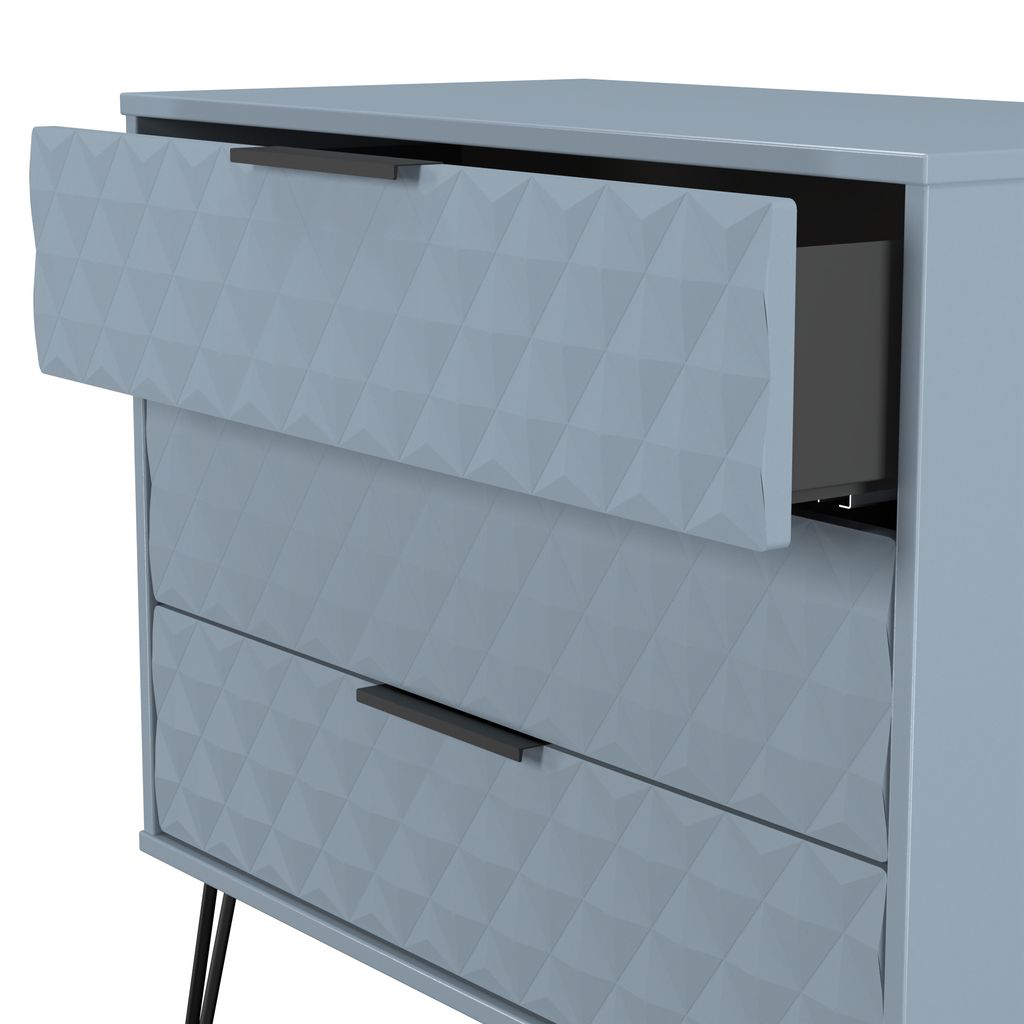 Harlequin 3 Drawer Chest with Black Hairpin Legs