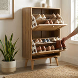 Manila Rattan 2 Door Flip Down Shoe Storage Cabinet