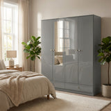 Denver 4 Door 2 Drawer Mirrored Wardrobe