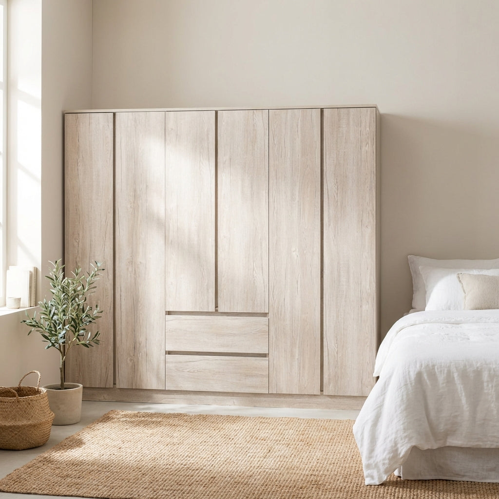Malvern 6 Door 2 Drawer Wardrobe – Own Furniture