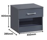 Highbury 1 Drawer Open Shelf Bedside Table