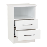 Nevada 2 Drawer Bedside Cabinet