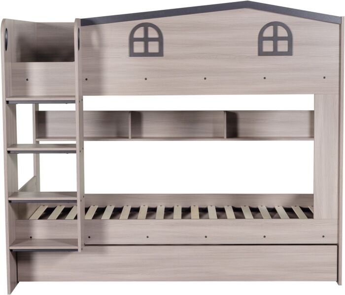 Hector Kids 3ft House Bunk Bed with Pull-Out Trundle Bed