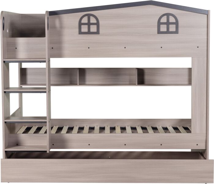 Hector Kids 3ft House Bunk Bed with Pull-Out Trundle Bed
