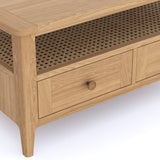 Cypress 2 Drawer Open Shelf Rattan Coffee Table