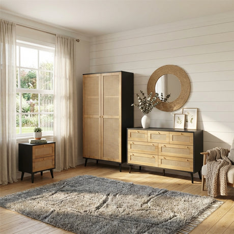 Manila Rattan 7 Drawer Chest 3 Piece Bedroom Set