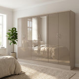 Nevada 6 Door 2 Drawer Mirrored Wardrobe
