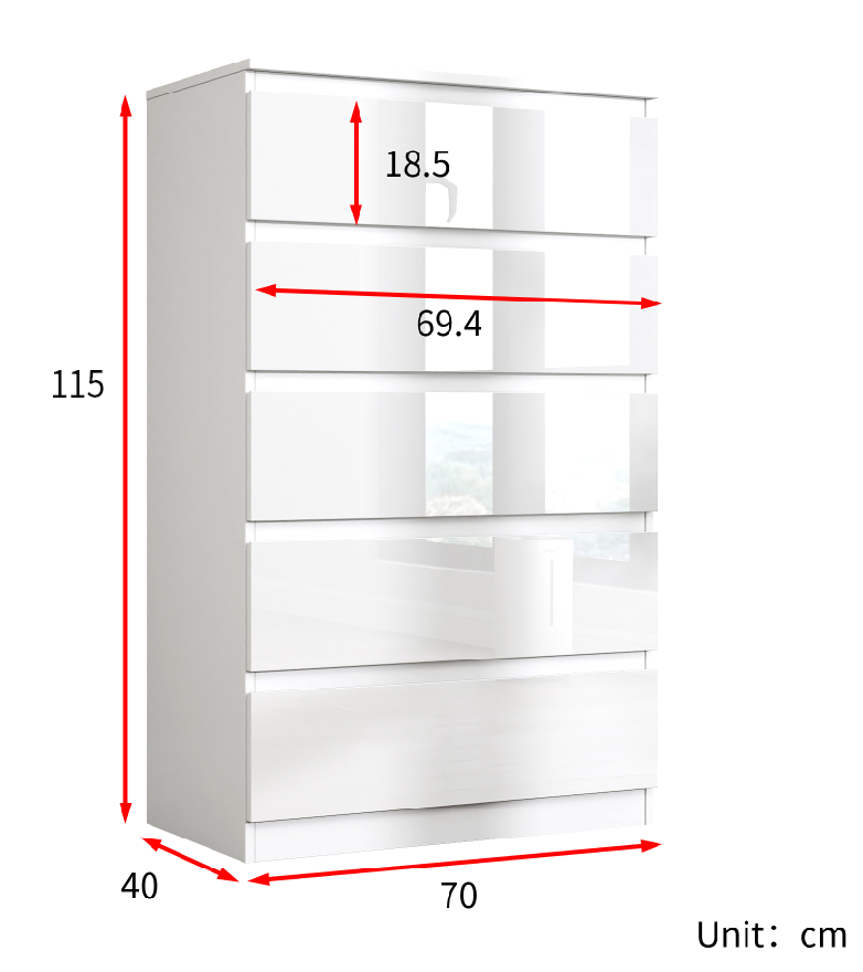 Soho 5 Drawer Chest of Drawers