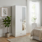 Dakota 2 Door 1 Drawer Double Mirrored Wardrobe