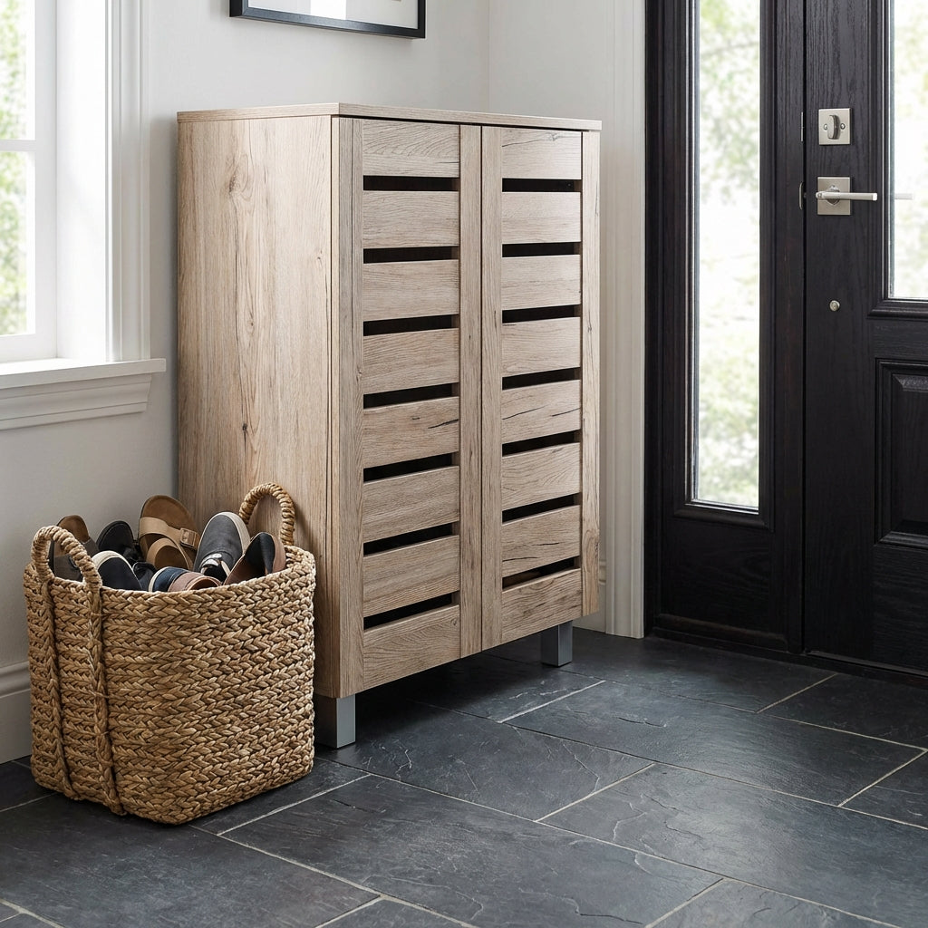 Euston Modern 2 Door Shoe Storage Cabinet