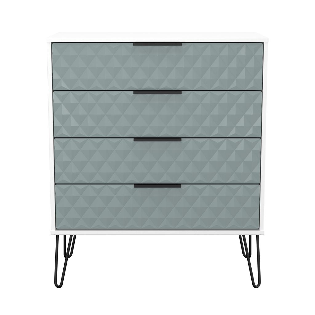 Harlequin 4 Drawer Chest with Black Hairpin Legs