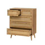 Manila Rattan 3 Piece Bedroom Set with 2 Door Wardrobe, Bedside Table & Chest of 3+2 Drawers