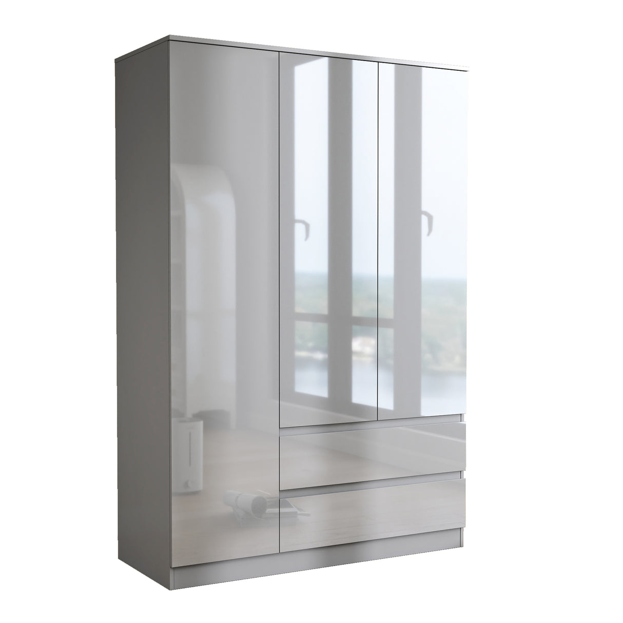 Soho 3 Door Wardrobe, 4 Drawer Chest & Bedside Table Bedroom Set