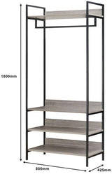 Alva Open Wardrobes with 2 Drawers & 4 Shelves Set