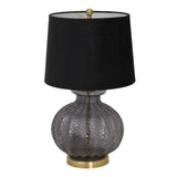 Luxton Glass Fluted Lamp with Velvet Shade