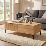 Miami Ridged 2 Drawer Fluted Coffee Table