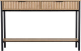 Miami Ridged 2 Drawer Fluted Console Table with Open Shelf