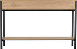 Miami Ridged 2 Drawer Fluted Console Table with Open Shelf