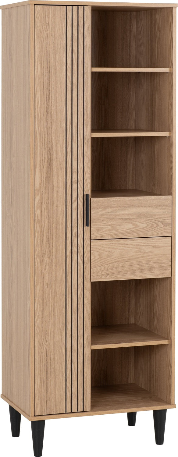 Tessa 1 Door 2 Drawer Bookcase Storage Cupboard