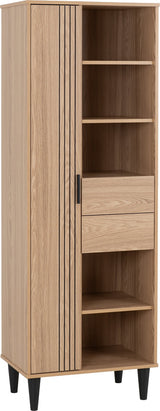 Tessa 1 Door 2 Drawer Bookcase Storage Cupboard