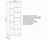 Tessa 1 Door 2 Drawer Bookcase Storage Cupboard