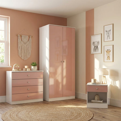 Denver 2 Door Double Wardrobe 3 Piece Bedroom Set