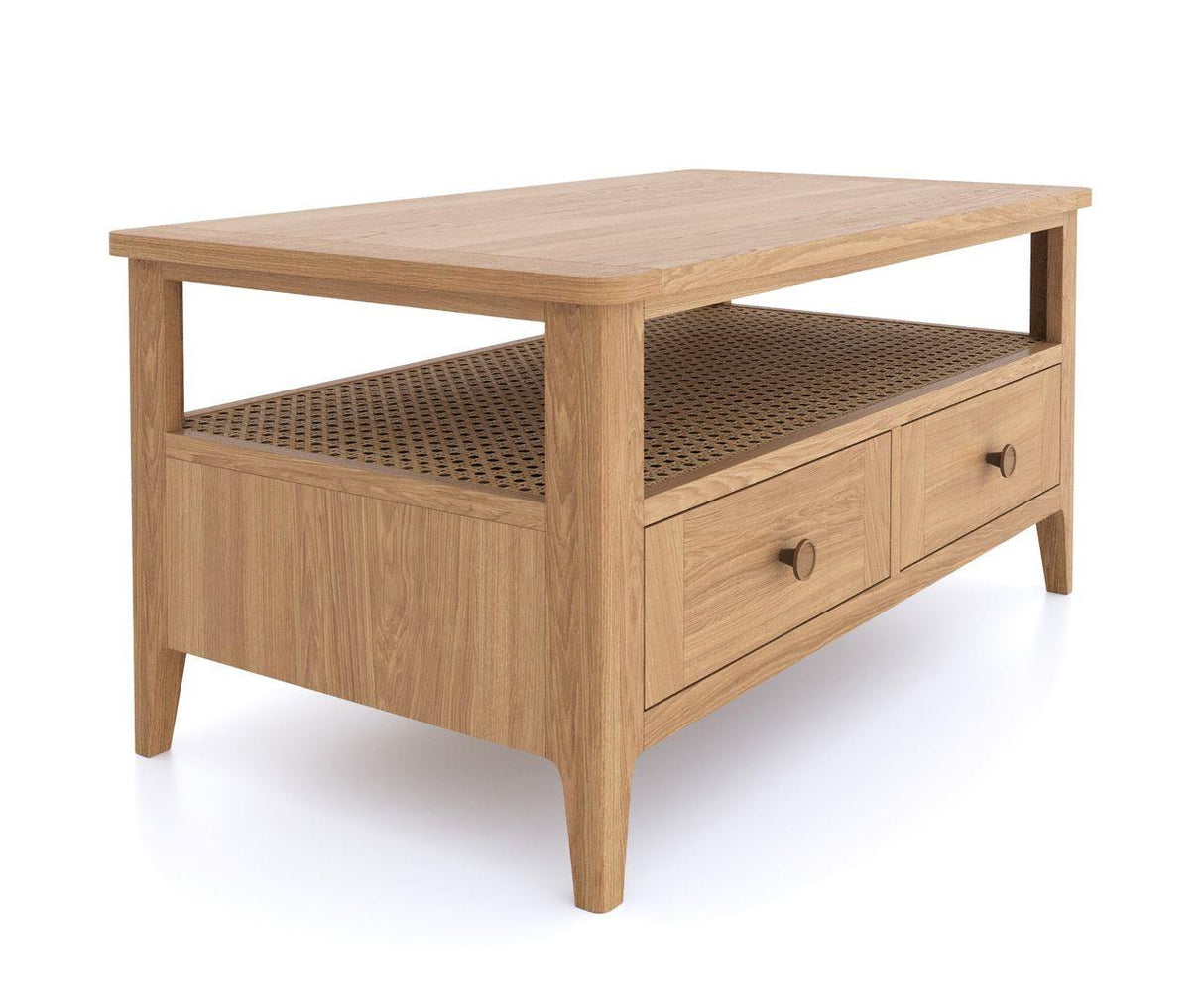 Cypress 2 Drawer Open Shelf Rattan Coffee Table