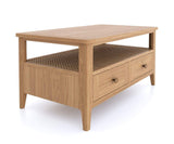 Cypress 2 Drawer Open Shelf Rattan Coffee Table