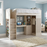 Jupiter High Sleeper Kids Bed Frame with Desk & Storage