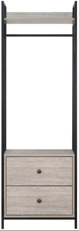 Alva Open Wardrobes with 2 Drawers & 4 Shelves Set