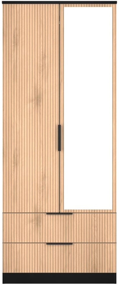 Java Mirrored 2 Drawer 2 Door Double Wardrobe