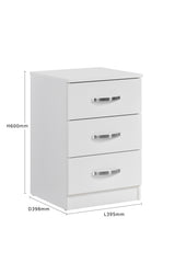 Paddington 3 Door Wardrobe & 7 Drawer Chest 4 Piece Bedroom Set