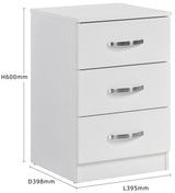 Paddington 3+2 Drawer Chest 3 Piece Bedroom Set