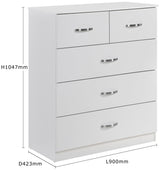 Paddington 3+2 Drawer Chest 3 Piece Bedroom Set