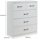 Paddington 3+2 Drawer Chest of Drawers
