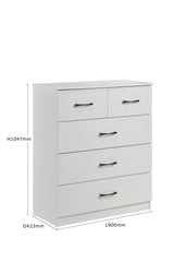 Paddington 4 Door Wardrobe & 3+2 Drawer Chest 4 Piece Bedroom Set
