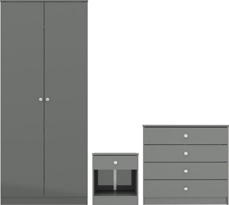 Denver 2 Door Wardrobe 3 Piece Bedroom Set