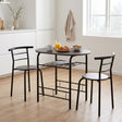Derry compact dining set with table and 2 chairs in walnut and black