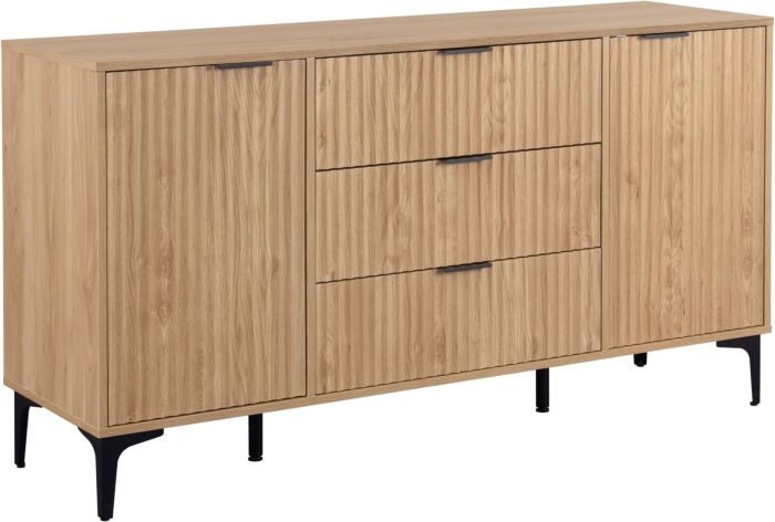 Miami Ridged 2 Door 3 Drawer Fluted Sideboard