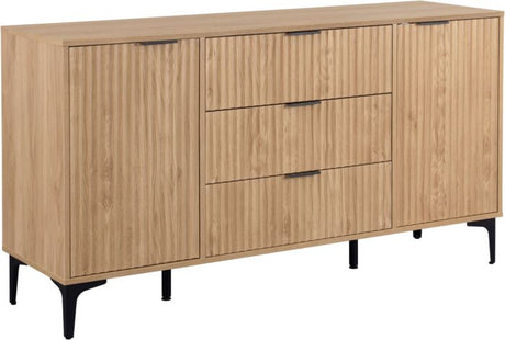 Miami Ridged 2 Door 3 Drawer Fluted Sideboard