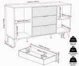 Miami Ridged 2 Door 3 Drawer Fluted Sideboard