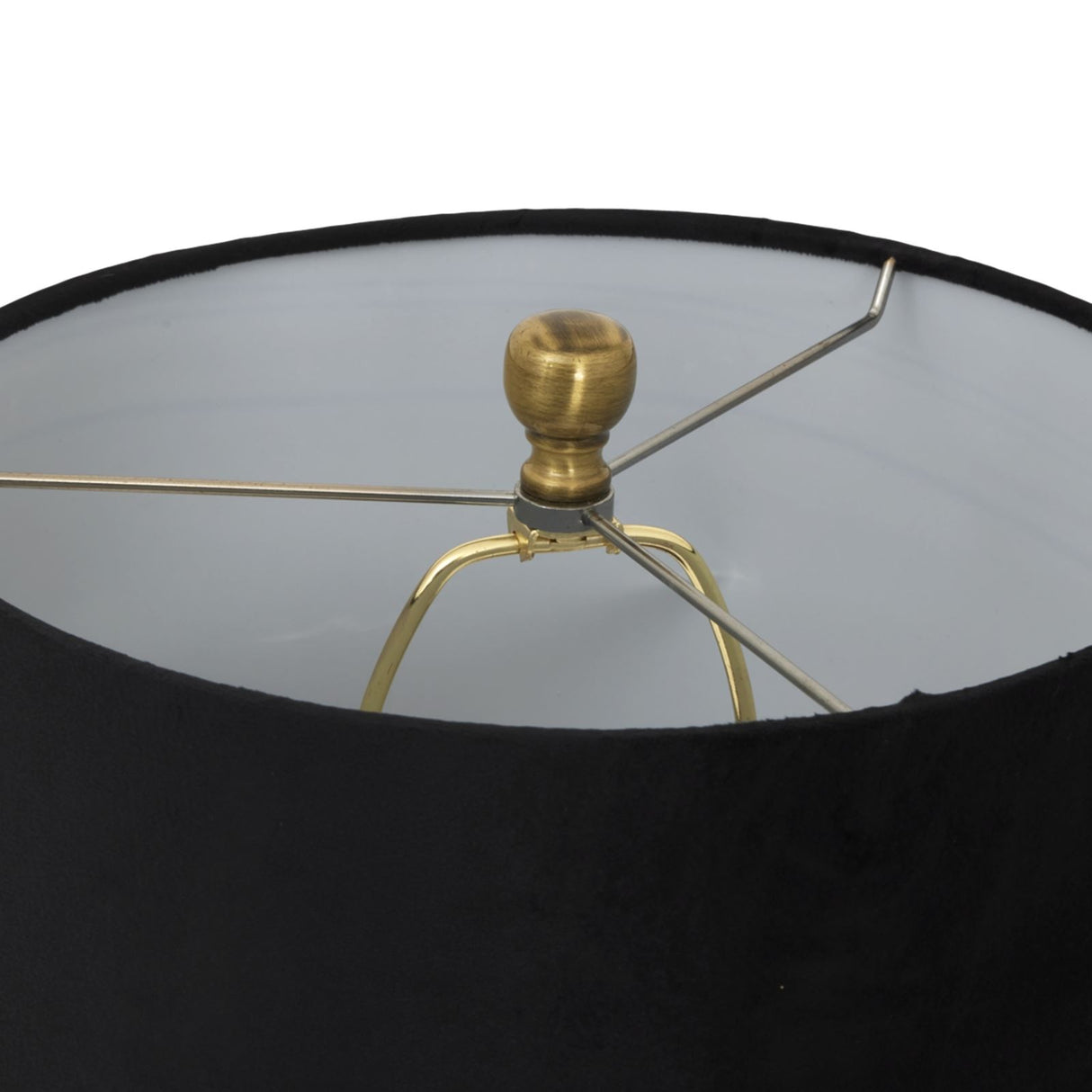 Luxton Glass Ribbed Table Lamp with Velvet Shade