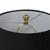 Luxton Glass Ribbed Table Lamp with Velvet Shade