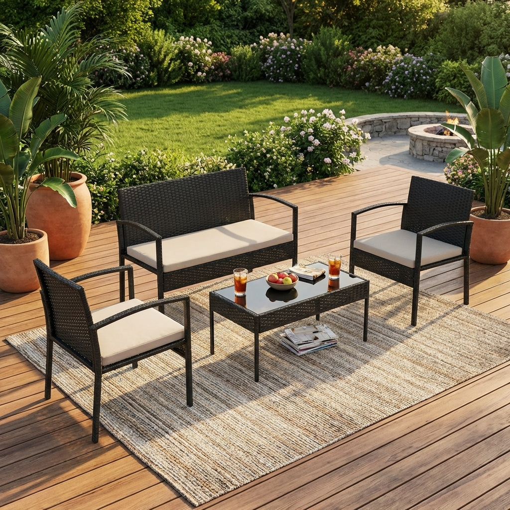 Cedar 4 Piece Garden Furniture Set