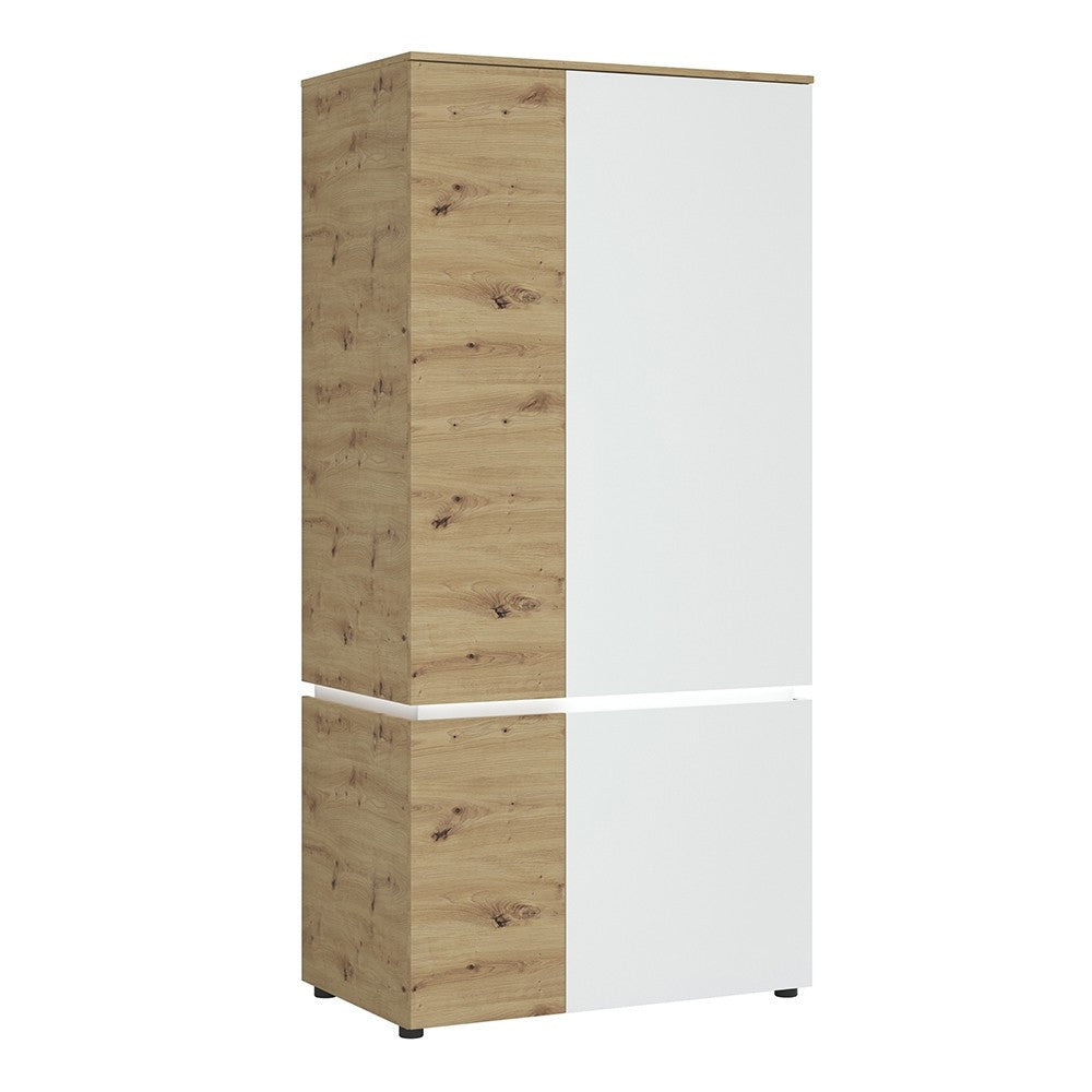 Luci White and Oak 4 Door Wardrobe (including LED lighting)