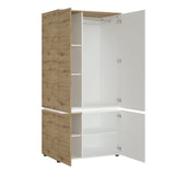 Luci White and Oak 4 Door Wardrobe (including LED lighting)